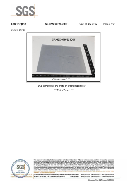 防靜電（diàn）屏蔽袋-ROHS檢測報告（gào）-2016